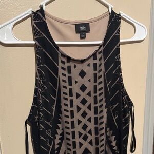 Wassio Black and Tan Geometric Maxi Dress